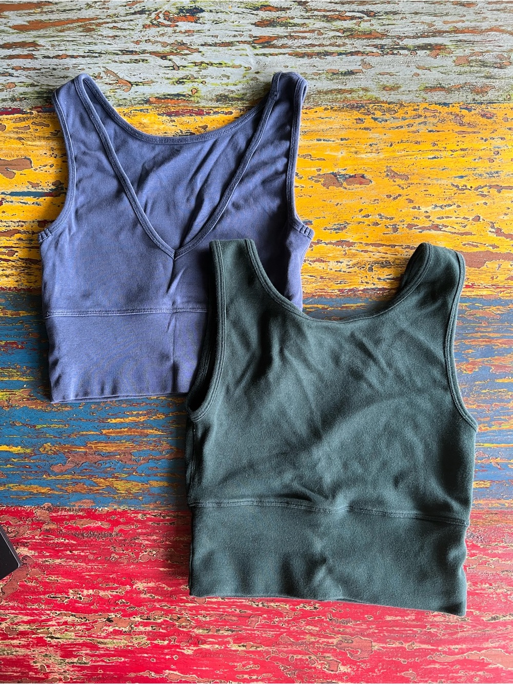 Happy Earth Reversible Organic Cotton Tank Tops in Monstera and Blueberry XS